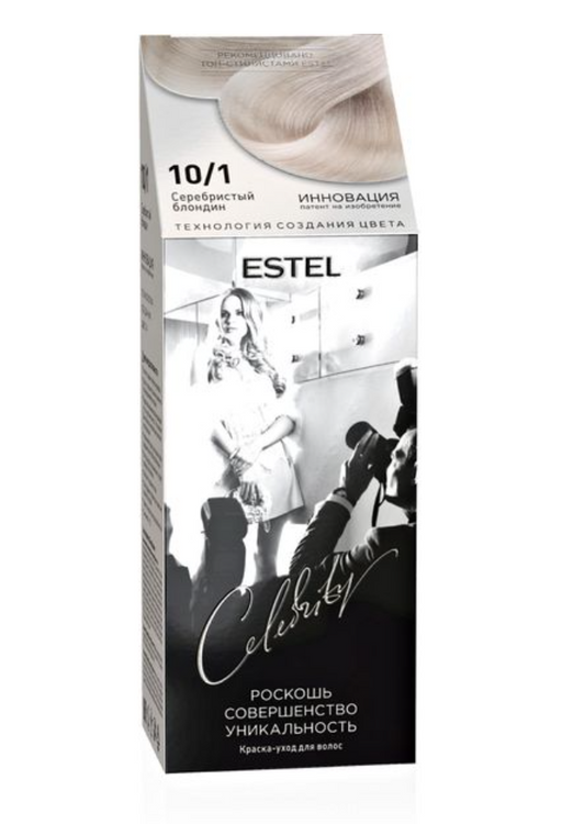 Estel Celebrity Краска-уход для волос, тон 10/1 серебристый блондин, 140 мл, 1 шт.